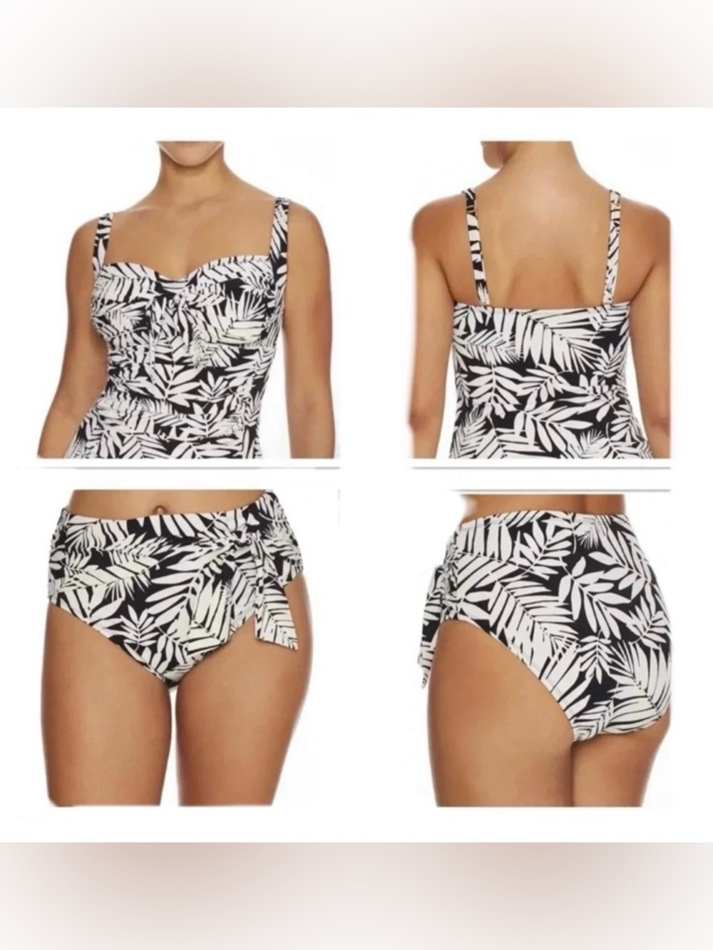 Bleu Rod Beattie Urban Oasis Tie Front Tankini Top Size 4D Bottom Size 4
